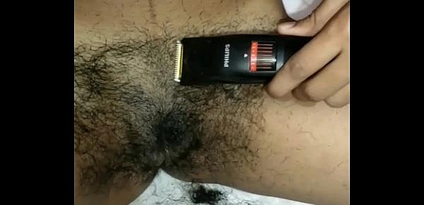  Simmy first time trimming and shaving hair removing with punjabi audio